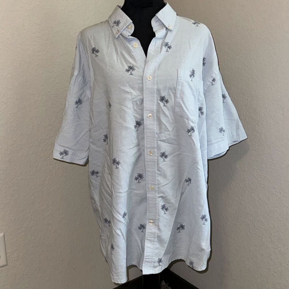 St. John's Bay Shirt Men's XL Tropical Stretch Easy Care Button-Down Performance